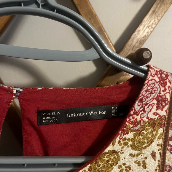 Zara bandana patchwork midi cotton dress fall colours L - Picture 4 of 7